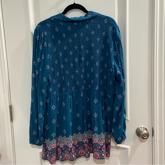 NWT Baby Doll Smocked Long Sleeve Top, 1X - Picture 5 of 8